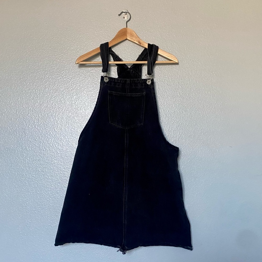 DENIM DARK GREY OVERALL DRESS